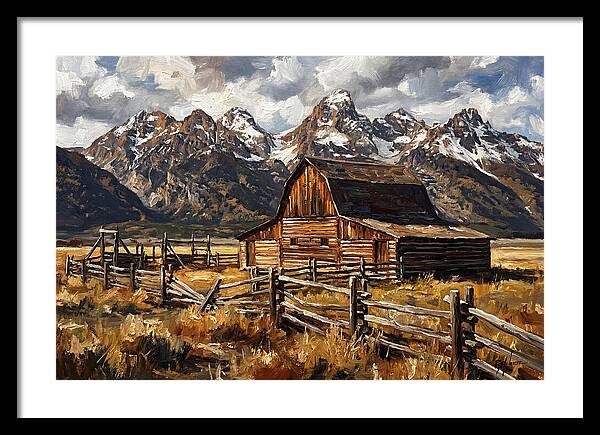 Log Cabin Amidst Majestic Peaks