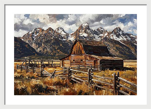 Log Cabin Amidst Majestic Peaks