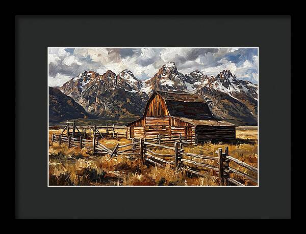 Log Cabin Amidst Majestic Peaks