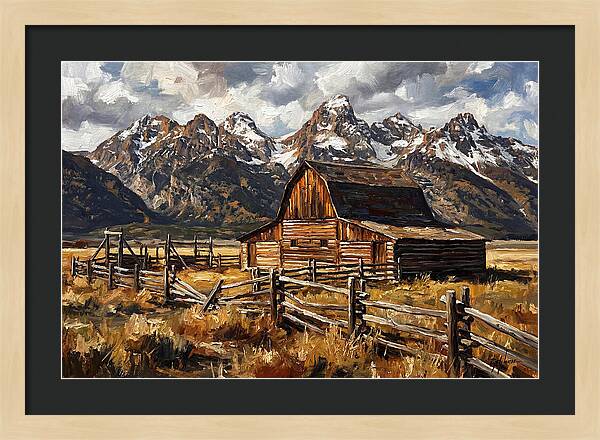 Log Cabin Amidst Majestic Peaks