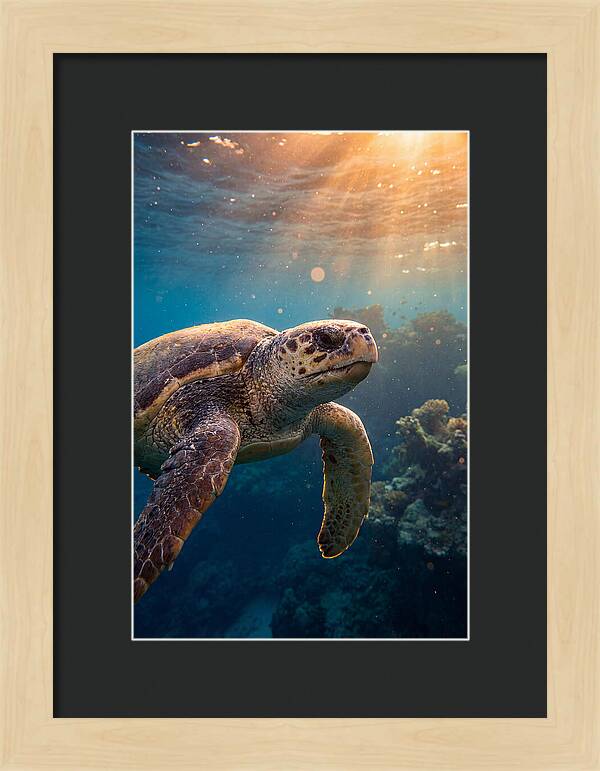 Loggerhead Sea Turtle Gliding