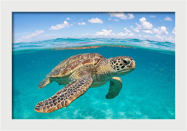 Loggerhead Sea Turtle Swimming
