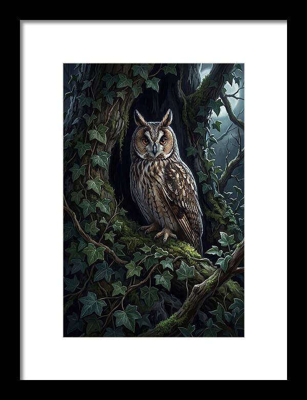 Long Eared Owl Roosting In Ivy