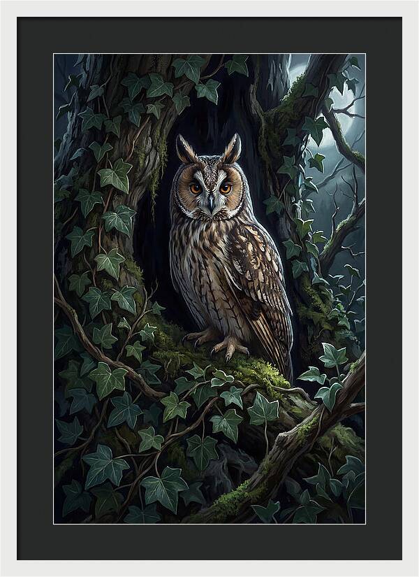 Long Eared Owl Roosting In Ivy