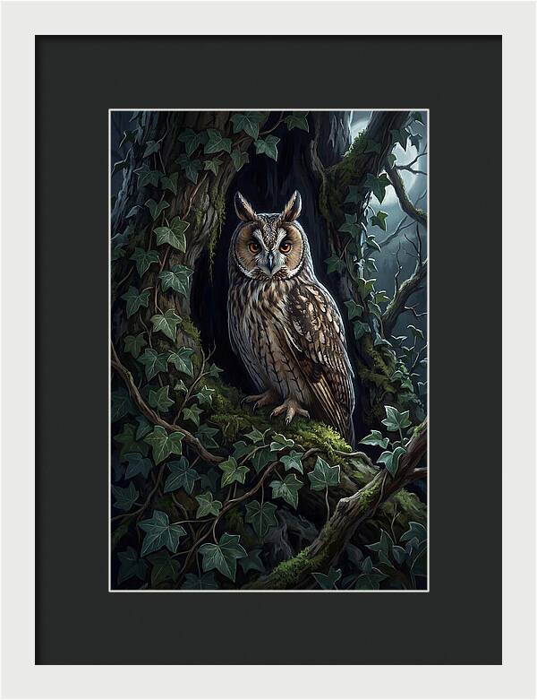 Long Eared Owl Roosting In Ivy