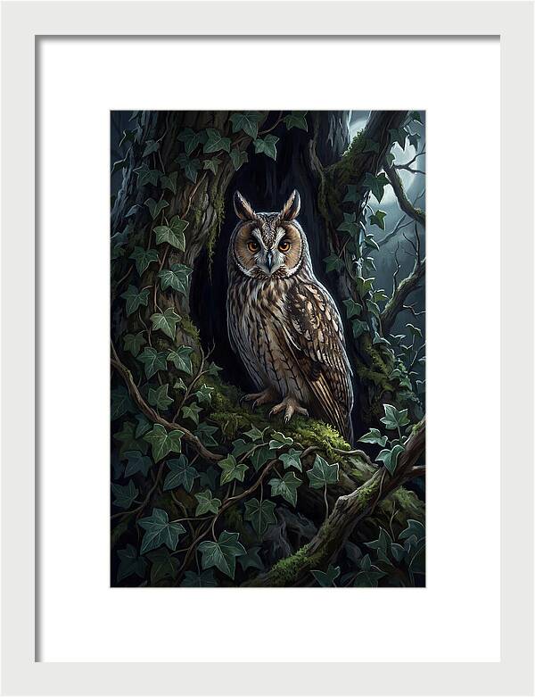 Long Eared Owl Roosting In Ivy