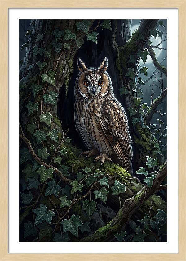 Long Eared Owl Roosting In Ivy