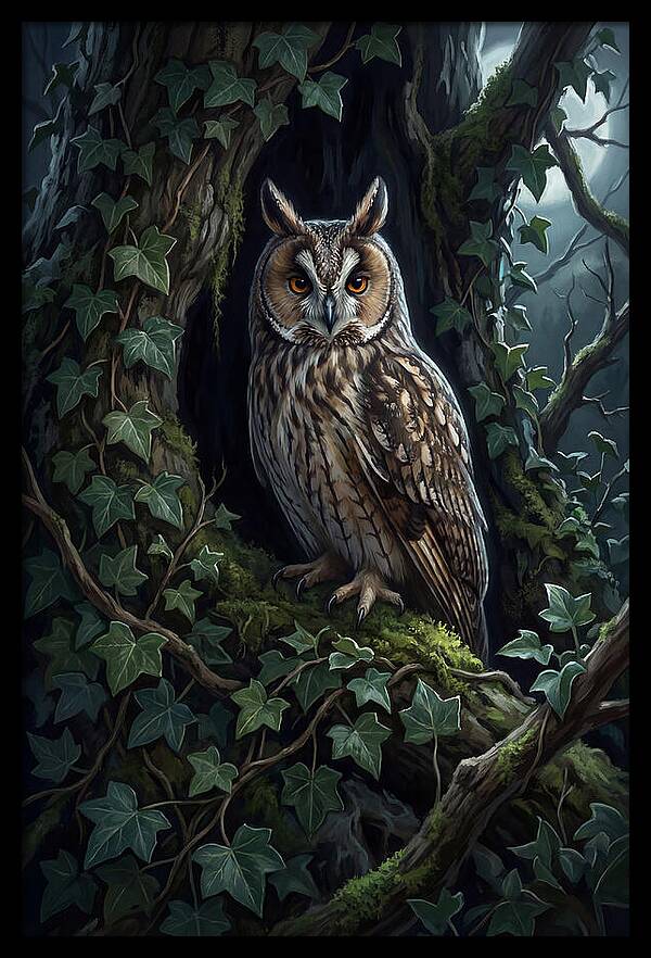 Long Eared Owl Roosting In Ivy