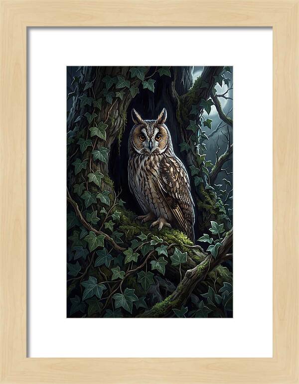 Long Eared Owl Roosting In Ivy