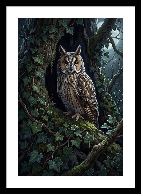 Long Eared Owl Roosting In Ivy