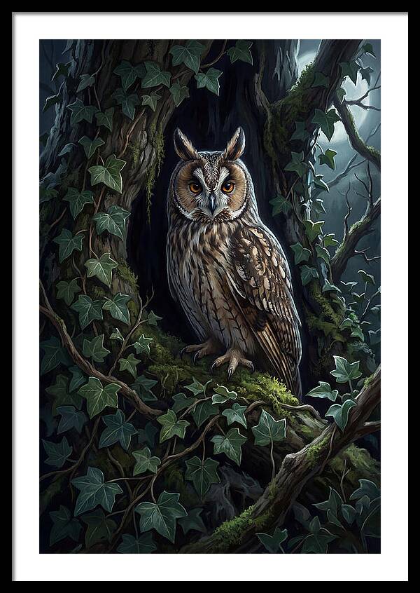 Long Eared Owl Roosting In Ivy