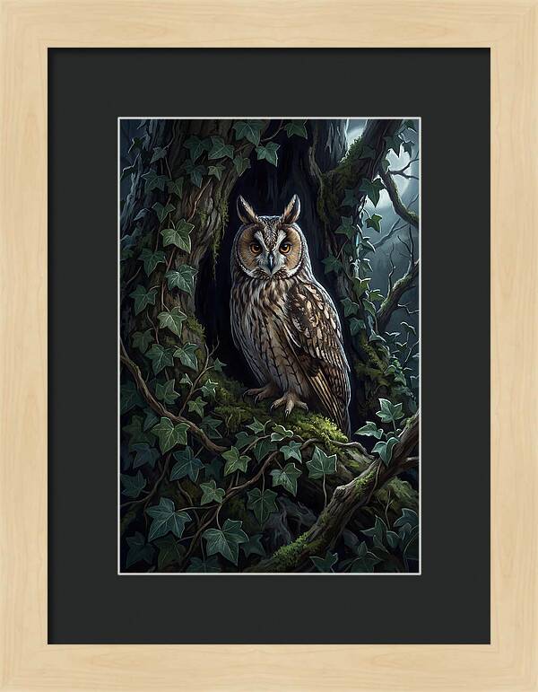 Long Eared Owl Roosting In Ivy