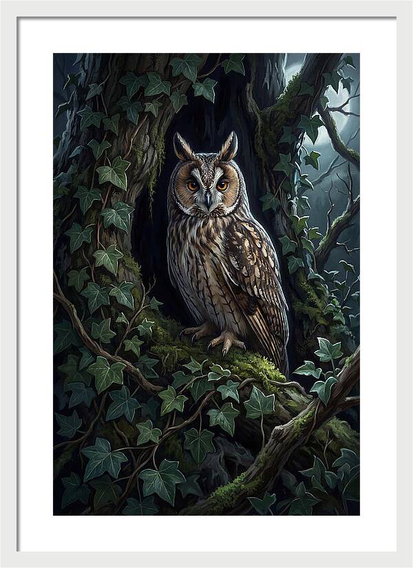 Long Eared Owl Roosting In Ivy