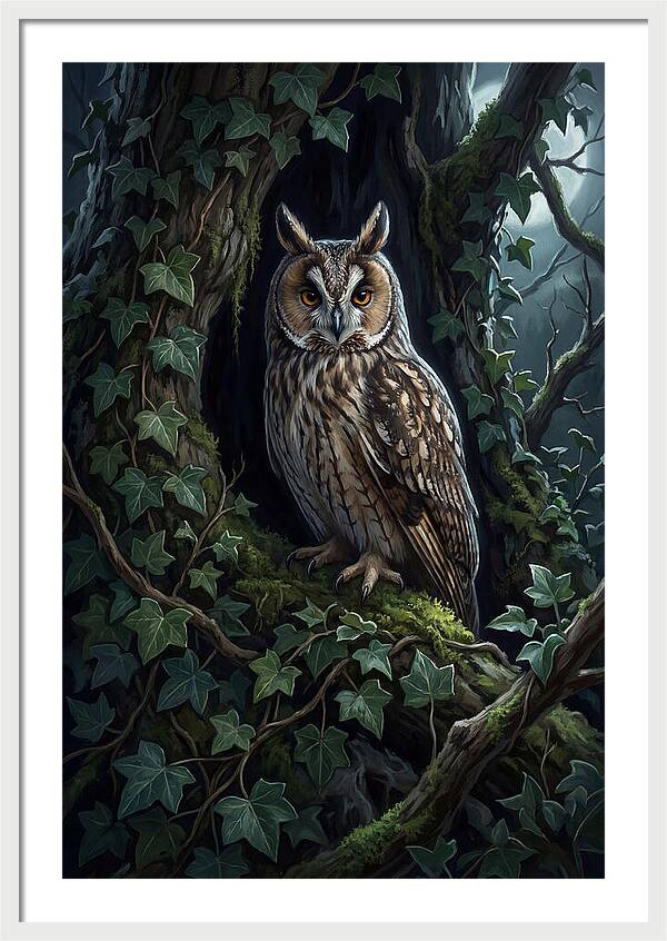 Long Eared Owl Roosting In Ivy