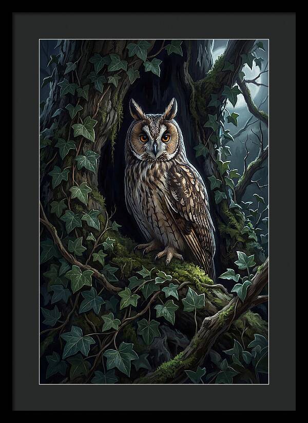 Long Eared Owl Roosting In Ivy