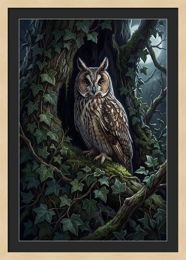 Long Eared Owl Roosting In Ivy