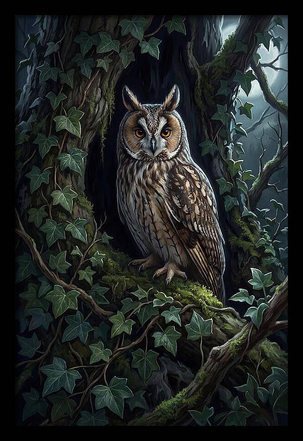 Long Eared Owl Roosting In Ivy