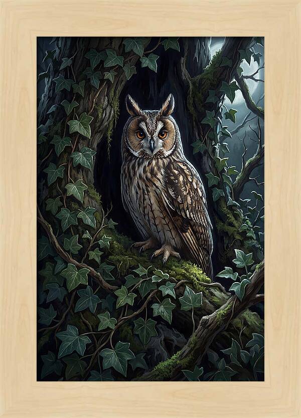 Long Eared Owl Roosting In Ivy