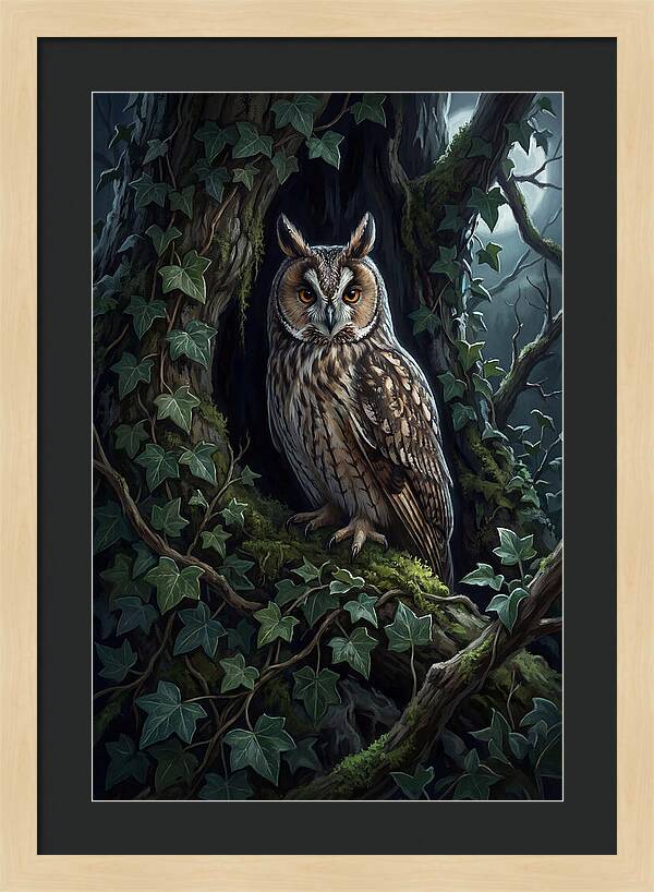 Long Eared Owl Roosting In Ivy