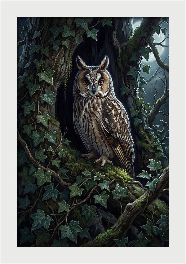 Long Eared Owl Roosting In Ivy