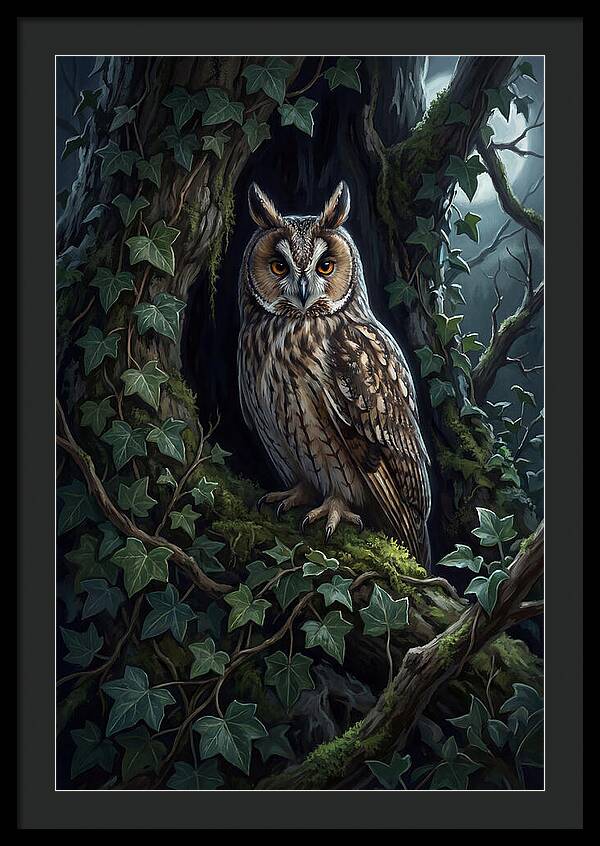 Long Eared Owl Roosting In Ivy