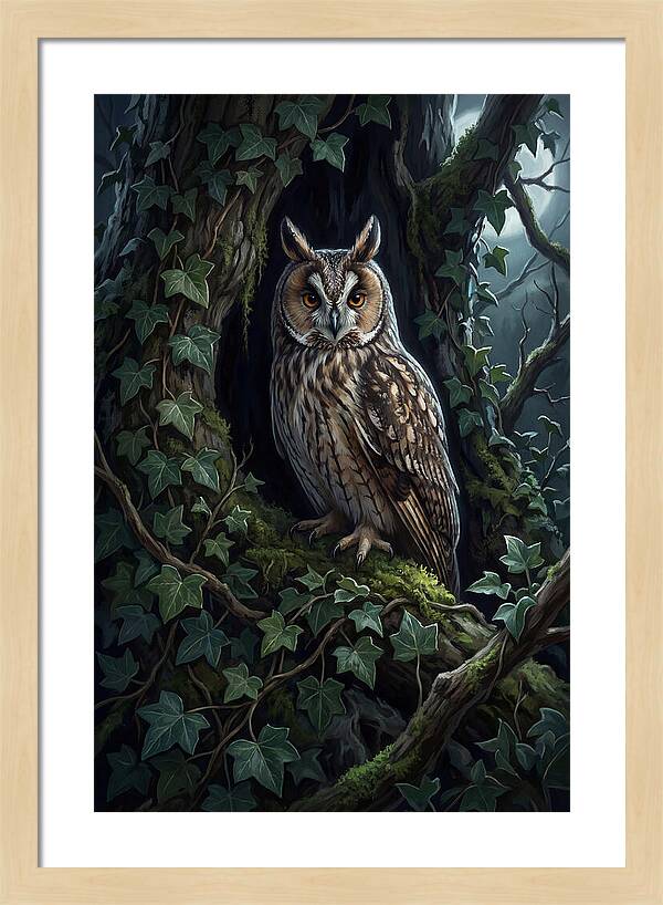 Long Eared Owl Roosting In Ivy