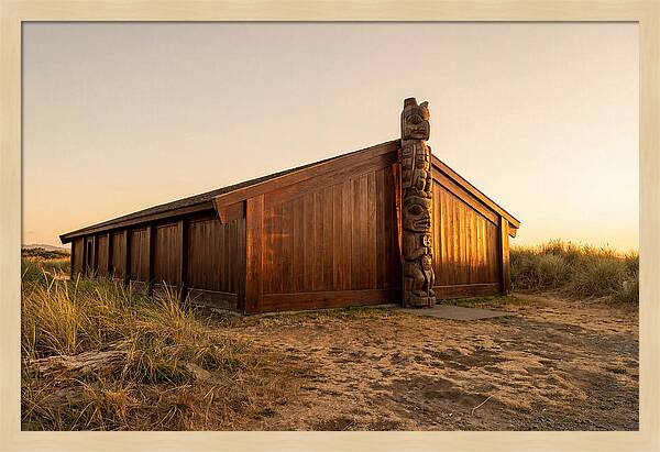 Longhouse With Carved Totem