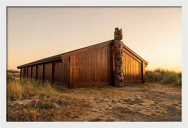 Longhouse With Carved Totem