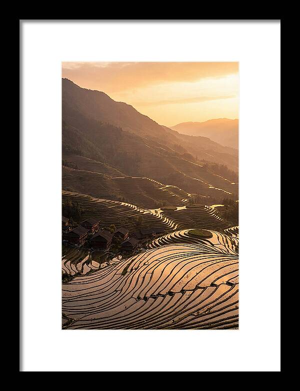 Longji Rice Terraces At Golden Hour