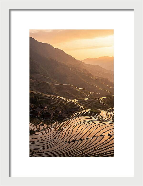 Longji Rice Terraces At Golden Hour