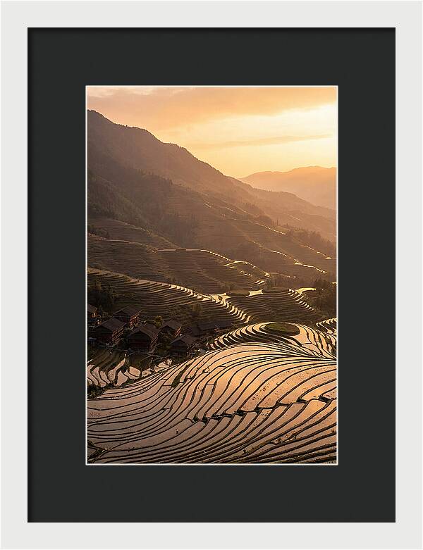 Longji Rice Terraces At Golden Hour