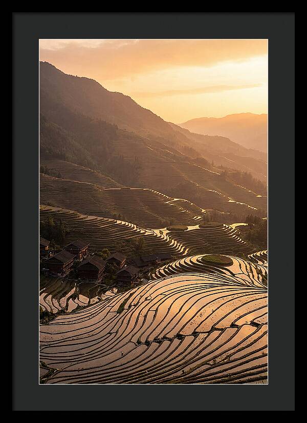 Longji Rice Terraces At Golden Hour