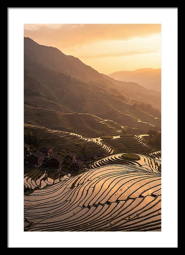 Longji Rice Terraces At Golden Hour