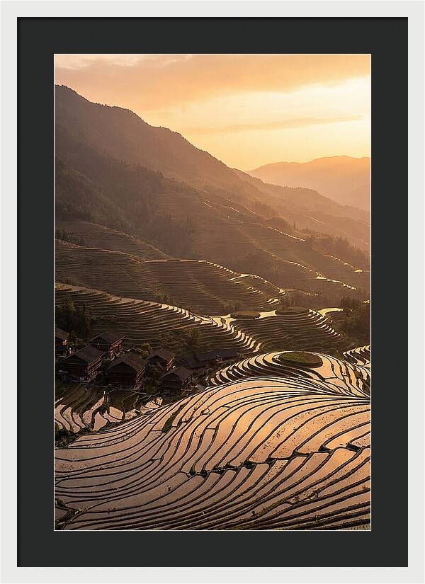 Longji Rice Terraces At Golden Hour