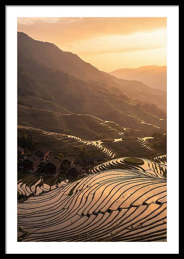 Longji Rice Terraces At Golden Hour