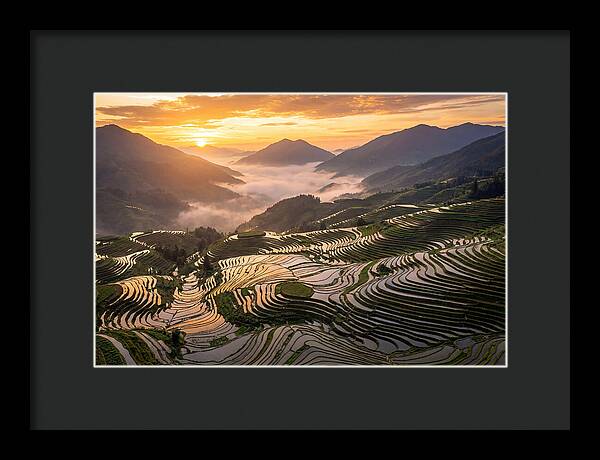 Longji Terraces At Golden Hour