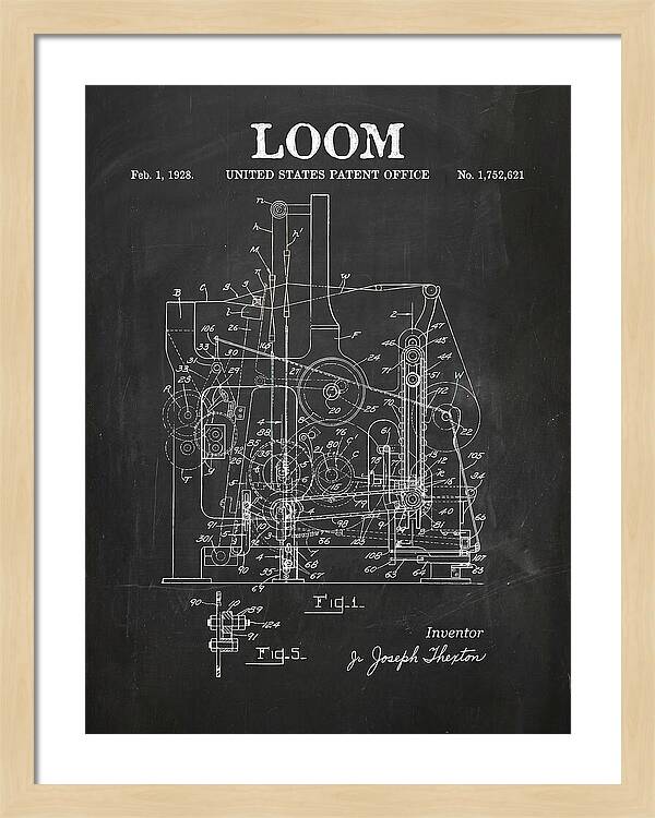 Loom Chalkboard Patent Us1752621a