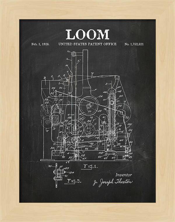 Loom Chalkboard Patent Us1752621a