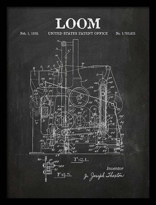 Loom Chalkboard Patent Us1752621a