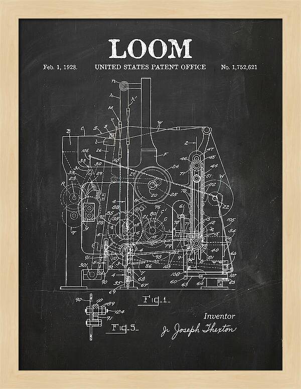 Loom Chalkboard Patent Us1752621a