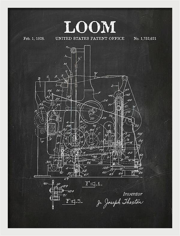 Loom Chalkboard Patent Us1752621a