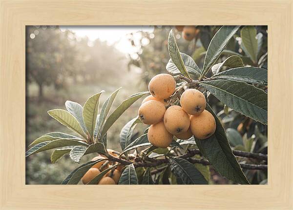Loquat Cluster In Golden Light