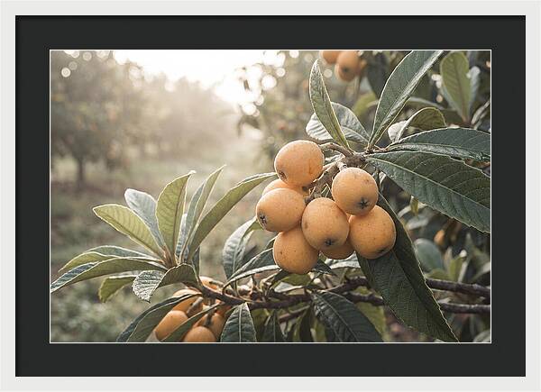 Loquat Cluster In Golden Light