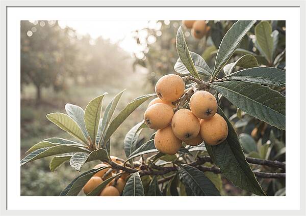 Loquat Cluster In Golden Light