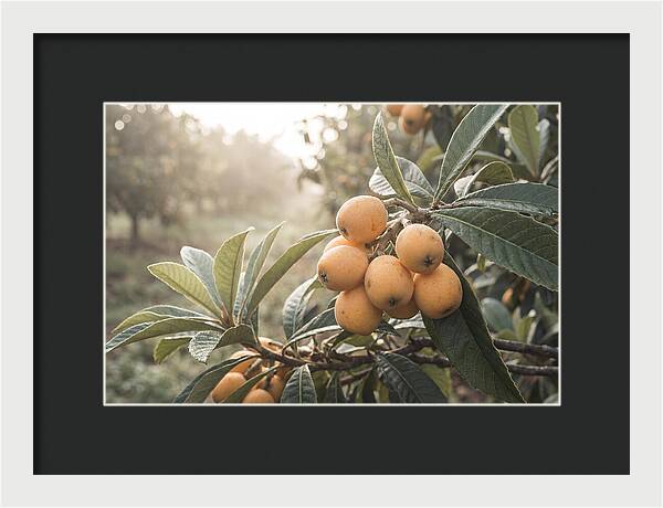 Loquat Cluster In Golden Light