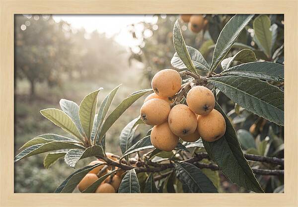 Loquat Cluster In Golden Light