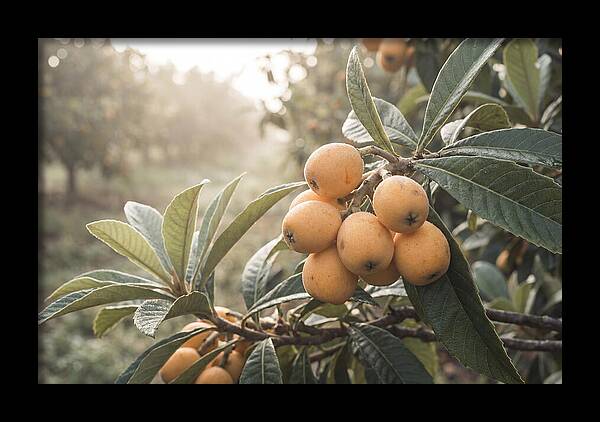 Loquat Cluster In Golden Light