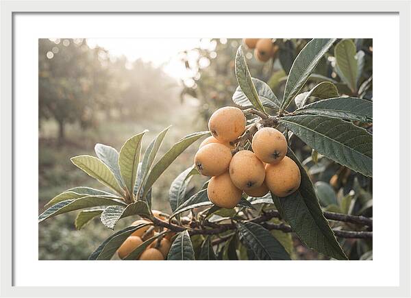 Loquat Cluster In Golden Light