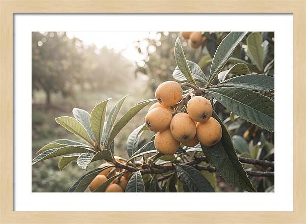 Loquat Cluster In Golden Light