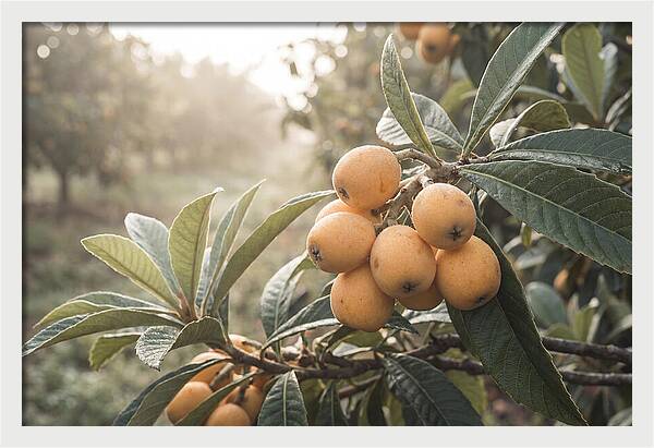 Loquat Cluster In Golden Light